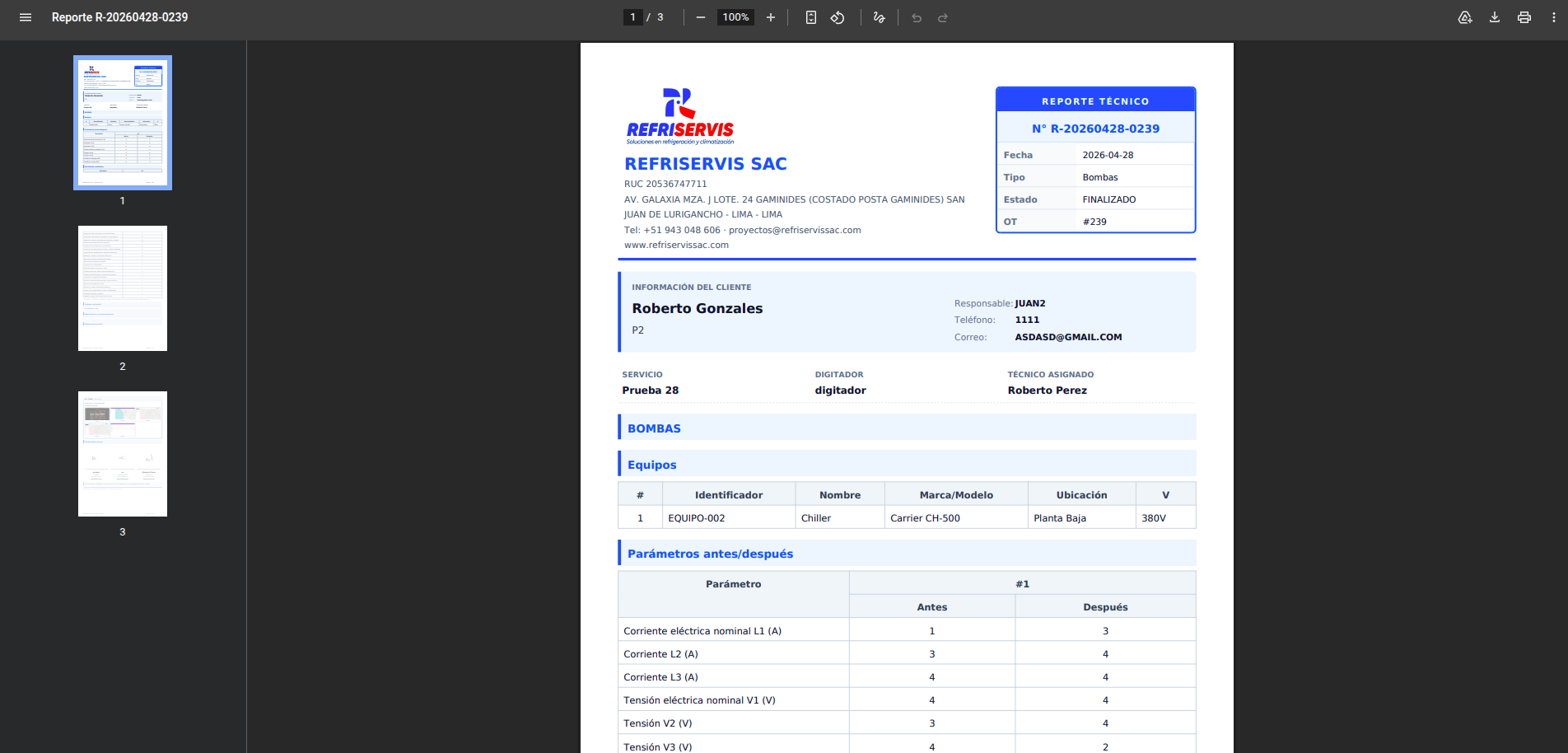 Reportes técnicos